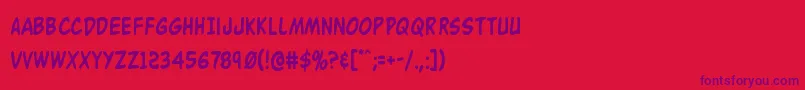 Buddychampioncond Font – Purple Fonts on Red Background