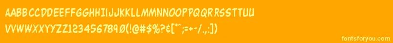 Buddychampioncond Font – Yellow Fonts on Orange Background