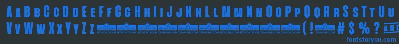 AlienscowsHeavyTrial Font – Blue Fonts on Black Background