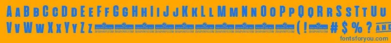 AlienscowsHeavyTrial Font – Blue Fonts on Orange Background