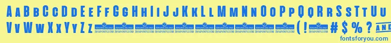 AlienscowsHeavyTrial Font – Blue Fonts on Yellow Background