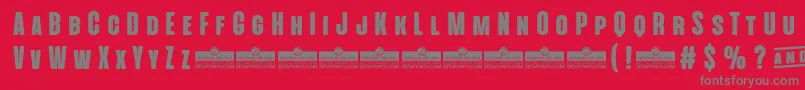 AlienscowsHeavyTrial Font – Gray Fonts on Red Background