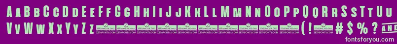 AlienscowsHeavyTrial Font – Green Fonts on Purple Background