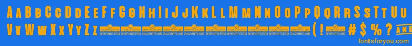 AlienscowsHeavyTrial Font – Orange Fonts on Blue Background