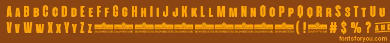 AlienscowsHeavyTrial Font – Orange Fonts on Brown Background