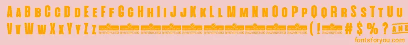 AlienscowsHeavyTrial Font – Orange Fonts on Pink Background