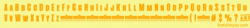 AlienscowsHeavyTrial Font – Orange Fonts on Yellow Background