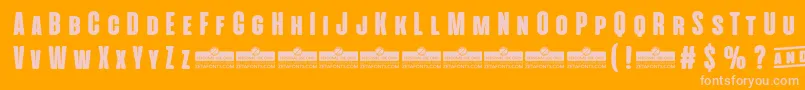 AlienscowsHeavyTrial Font – Pink Fonts on Orange Background