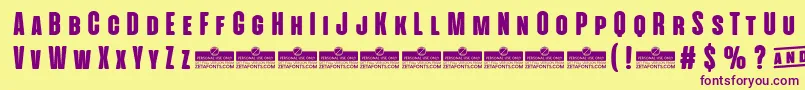 AlienscowsHeavyTrial Font – Purple Fonts on Yellow Background