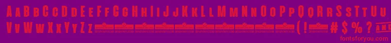 AlienscowsHeavyTrial Font – Red Fonts on Purple Background