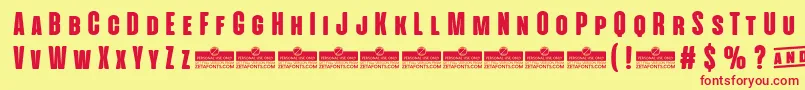 AlienscowsHeavyTrial Font – Red Fonts on Yellow Background