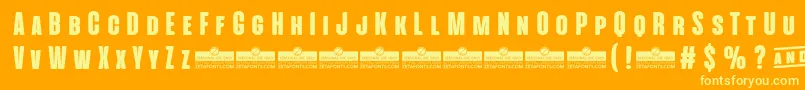 AlienscowsHeavyTrial Font – Yellow Fonts on Orange Background