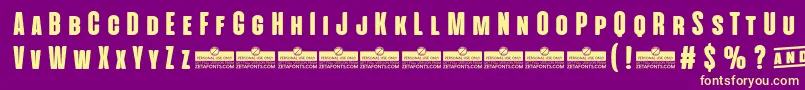 AlienscowsHeavyTrial Font – Yellow Fonts on Purple Background