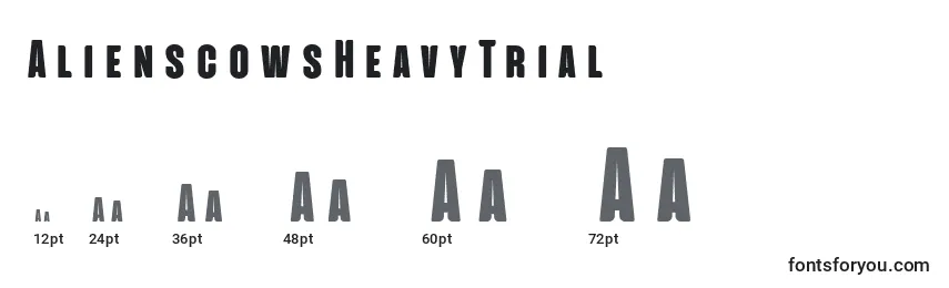 Размеры шрифта AlienscowsHeavyTrial
