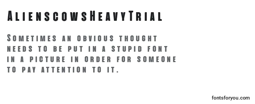 Review of the AlienscowsHeavyTrial Font