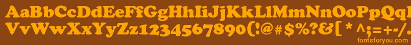 Cupertino Font – Orange Fonts on Brown Background