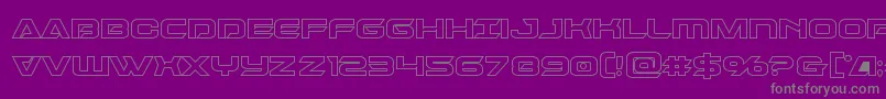 Dameronboldout-Schriftart – Graue Schriften auf violettem Hintergrund