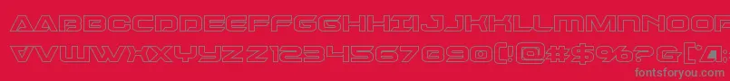フォントDameronboldout – 赤い背景に灰色の文字