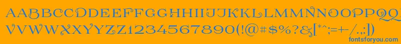 Prida61 Font – Blue Fonts on Orange Background