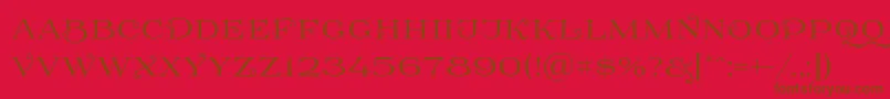 フォントPrida61 – 赤い背景に茶色の文字