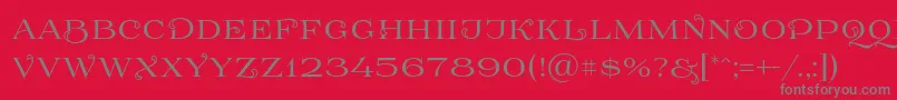 Prida61 Font – Gray Fonts on Red Background