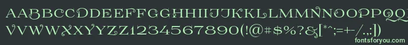 フォントPrida61 – 黒い背景に緑の文字