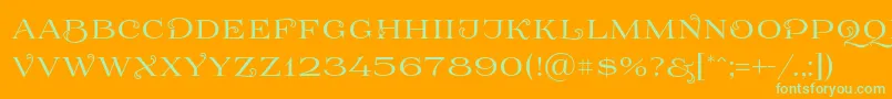 Prida61 Font – Green Fonts on Orange Background
