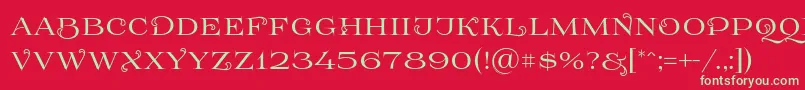 Prida61 Font – Green Fonts on Red Background