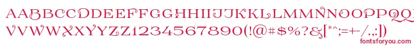 フォントPrida61 – 白い背景に赤い文字