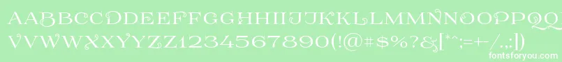 Prida61 Font – White Fonts on Green Background