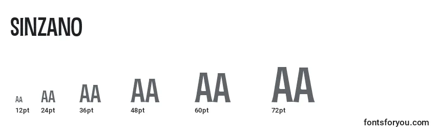Sinzano Font Sizes