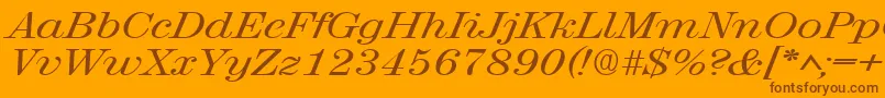 RubyscriptbroadRegular Font – Brown Fonts on Orange Background