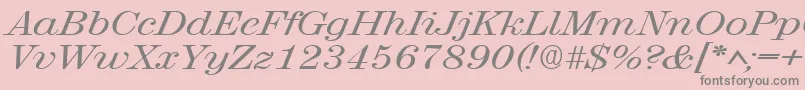 RubyscriptbroadRegular Font – Gray Fonts on Pink Background