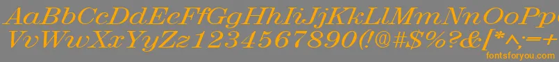 RubyscriptbroadRegular Font – Orange Fonts on Gray Background
