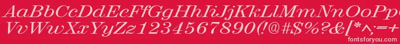 RubyscriptbroadRegular Font – Pink Fonts on Red Background