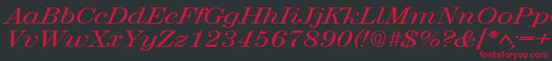 RubyscriptbroadRegular Font – Red Fonts on Black Background