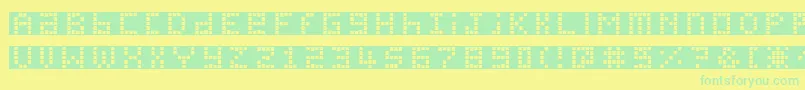 フォントPichxpl – 黄色い背景に緑の文字