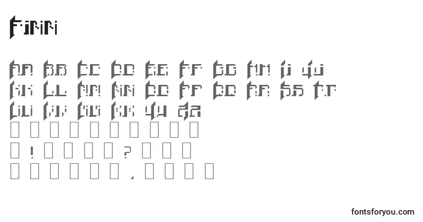 Шрифт Finn – алфавит, цифры, специальные символы