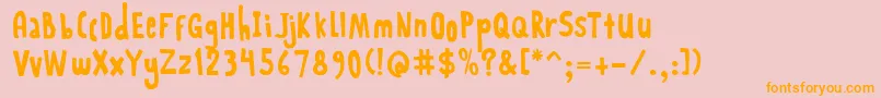 RabbitOnTheMoon Font – Orange Fonts on Pink Background