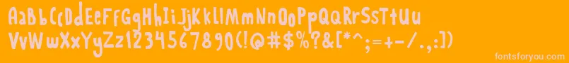RabbitOnTheMoon Font – Pink Fonts on Orange Background