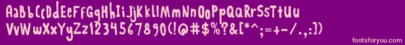 RabbitOnTheMoon Font – Pink Fonts on Purple Background