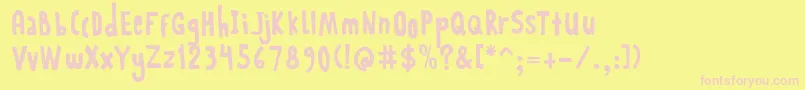 RabbitOnTheMoon Font – Pink Fonts on Yellow Background