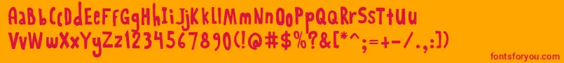RabbitOnTheMoon Font – Red Fonts on Orange Background