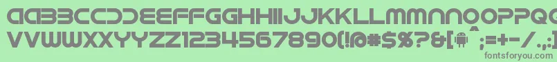 フォントIdroidBold – 緑の背景に灰色の文字