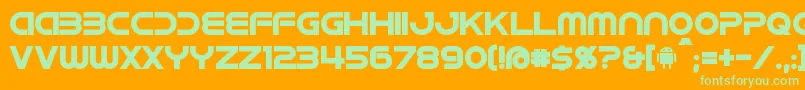 IdroidBold-Schriftart – Grüne Schriften auf orangefarbenem Hintergrund