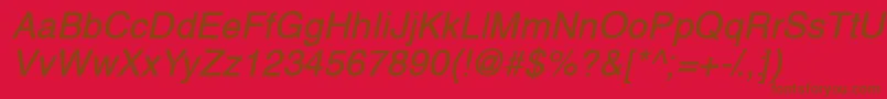 ThaibangkoksskBolditalic-Schriftart – Braune Schriften auf rotem Hintergrund