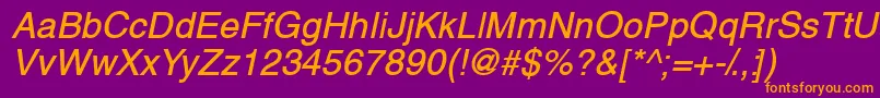 ThaibangkoksskBolditalic Font – Orange Fonts on Purple Background