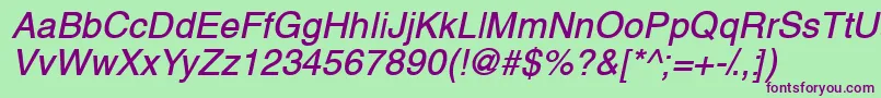 ThaibangkoksskBolditalic Font – Purple Fonts on Green Background