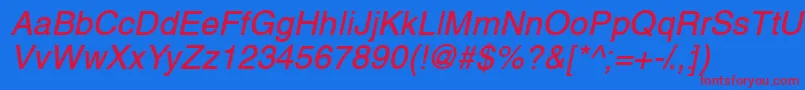 ThaibangkoksskBolditalic Font – Red Fonts on Blue Background