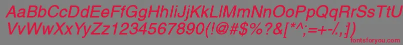 More about ThaibangkoksskBolditalic Font ThaibangkoksskBolditalic Font – Red Fonts on Gray Background